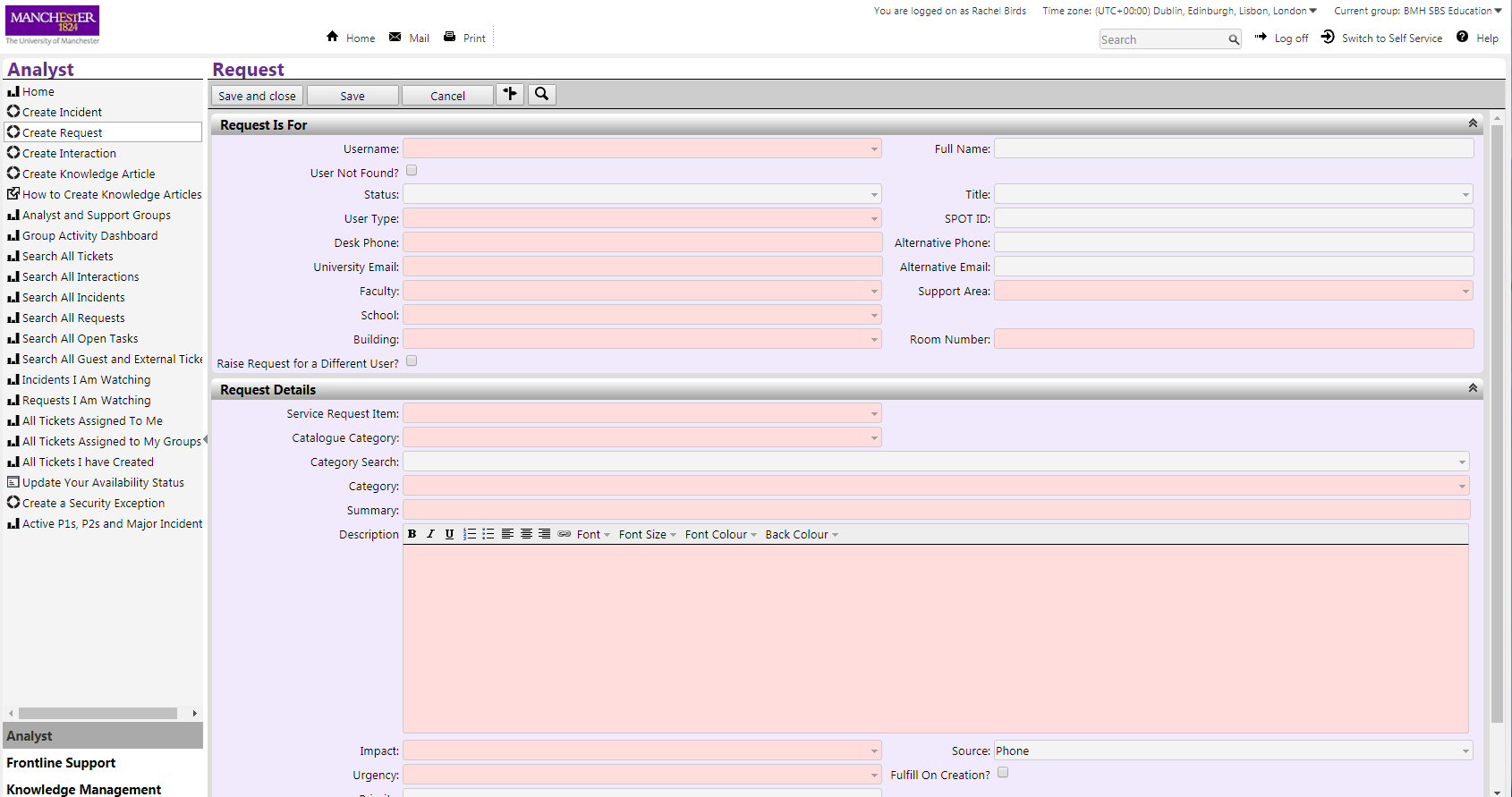 SBS How to Submit a LANDesk Ticket on Behalf of a Student FBMH eLearning Staff Support