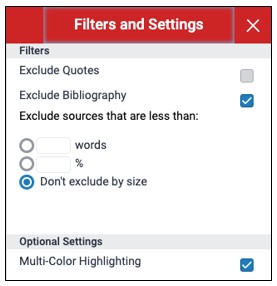 TII Filters and Settings