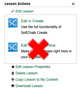 Big red cross over 'Edit in Create Online'.
