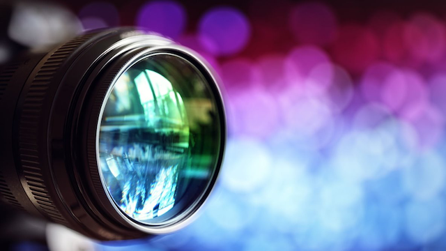 Close-up of a camera lens.