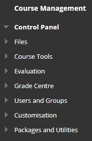 Course management menu