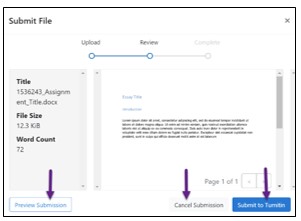 submit assignment to turnitin